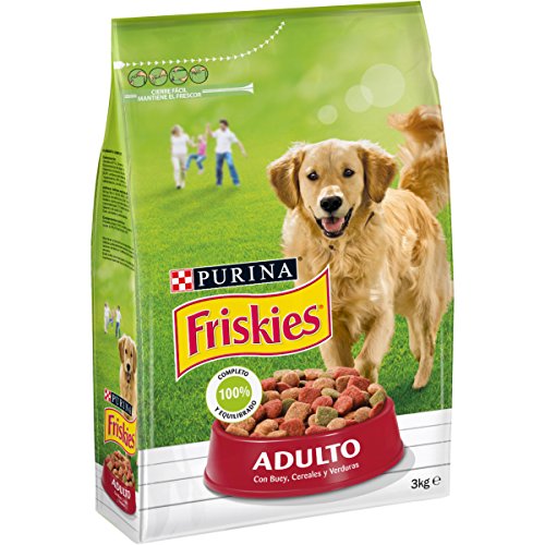 Friskies - Adulto - Alimento para Perros Seco con Carnes, Cereales Y Verduras Añadidas - 3 Kg