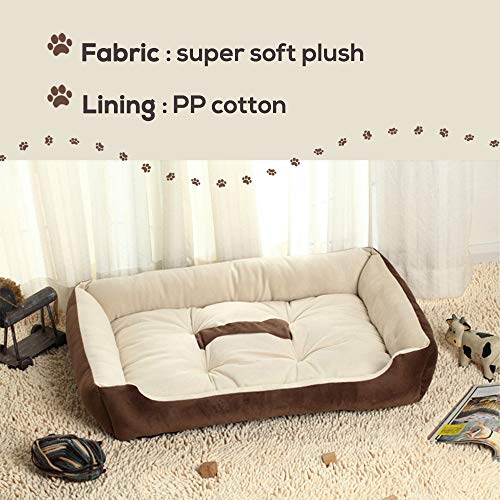 Galaxer Cama para Perros, Perro Gato 80 * 60 cm Mascota Colchón Lavable Almohada Cojín Suave y Cálida Cama de Algodón PP con Parte Inferior Antideslizante Extremadamente Suave y Cómoda