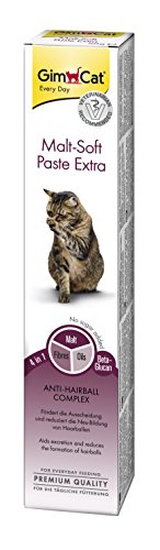 GimCat pasta Malt-Soft Extra , Aperitivo para gatos de fibra de origen vegetal con efecto antibolas de pelo , 1 paquete (1 x 50 g)