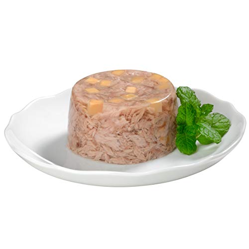 GimCat ShinyCat in Jelly – Comida para gatos con pescado en gelatina para gatos adultos – Atún con queso – 24 latas (24 x 70 g)