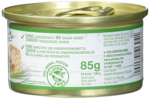 GimDog Pure Delight, pollo con cordero – Snack rico en proteínas en deliciosa gelatina – Especial para perros de hasta 10 kg – Sin azúcar añadido – 12 latas (12 x 85 g)