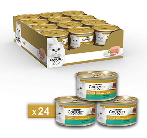 Gourmet Gold fuagrás para el Gato, con Conejo, 85 g – Pack de 24 Unidades