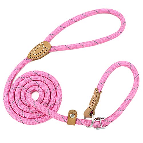 Grand Line Correa Ajustable Cuerda de Nylon para Perros y Gatos Pequeños, Medianos, Grandes y Extra Pesados Ideal para Entrenamiento Corriendo- 150cm, Rosa