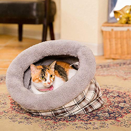 Gulunmun Mascota Gato Saco de Dormir Cama para Cachorros Casa Blanda para Gato Nido de Gatito Pequeño Perro Rejilla Cojín Animales Esteras Conejo Camas para Gatos Chinchilla Cag-Gray_Only_One_Size_