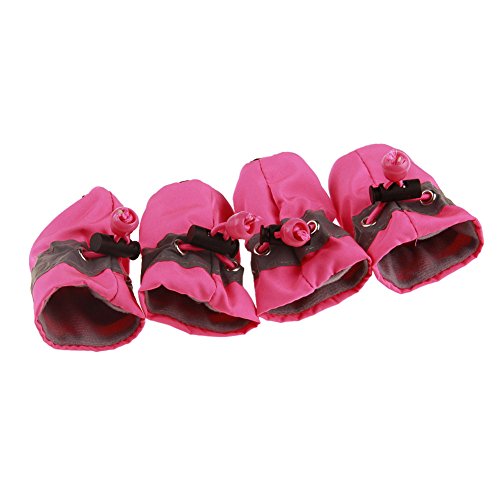 H2okp-009 Mascotas Cachorros de Perro Cubierta de Zapatos Botas de Lluvia Impermeables Antideslizantes Calcetines Botas Cubiertas de Zapatos para Niños Pequeños Pink 1#