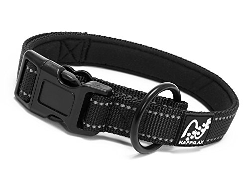 Happilax Collar Perro pequeño y Cachorro, Ajustable y Resistente, Negro