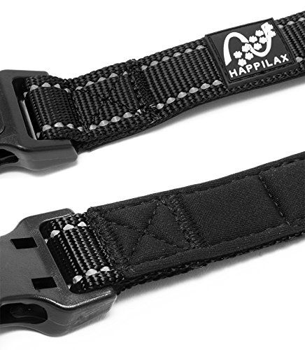 Happilax Collar Perro pequeño y Cachorro, Ajustable y Resistente, Negro