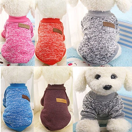 Hemore Mascotas Perro Ropa Abrigo Sudadera Invierno Mascota Perro Ropa Tejer Animales requisitos de Dog Pet Clothes