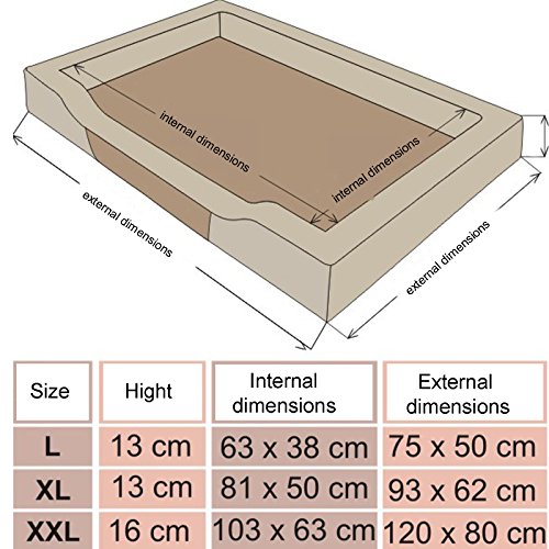 Hobbydog Cama para Perros, tamaño L, 70 x 50 cm, aushaltbares codurastoff, Lavable a 30 °C, Resistencia contra arañazos, de la UE del
