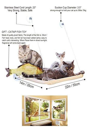 Homesupplier Hamaca para Gatos Gato Ventana Pared balda Cama Cat Bed Colchón de la Perca Que cuelga el Asiento del Estante,Percha Gato,Cama montada Camas Gatitos