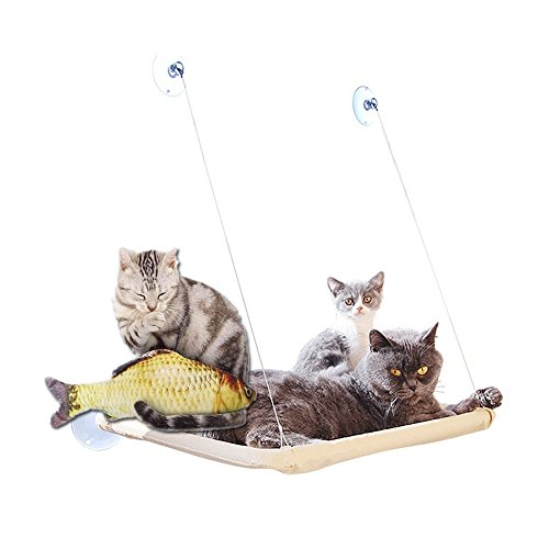 Homesupplier Hamaca para Gatos Gato Ventana Pared balda Cama Cat Bed Colchón de la Perca Que cuelga el Asiento del Estante,Percha Gato,Cama montada Camas Gatitos