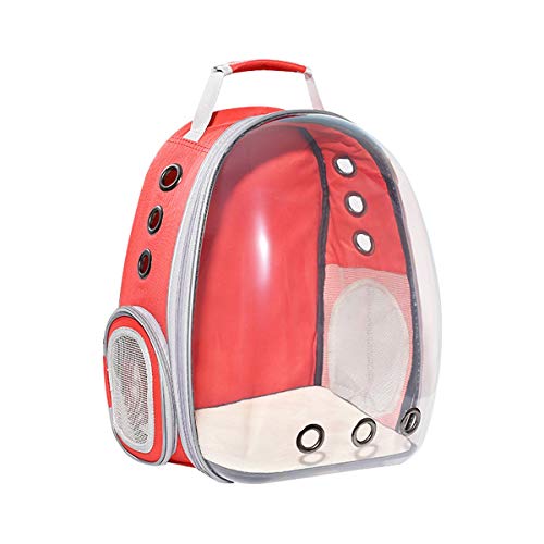 HWT Tienda de mascotas Mascota Mochila Portadora para Perros Pequeños Gato Mochila Portadora Viaje Ajustable Hombro Acolchado para Cámping Exterior 32x29x42cm（6 Colores） (Color : Red)