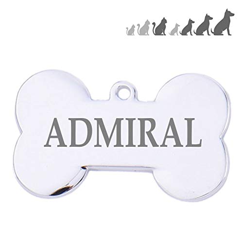 Iberiagifts - Placa Chapa Medalla de identificación Personalizada para Collar Perro Gato Mascota grabada en Acero Inoxidable