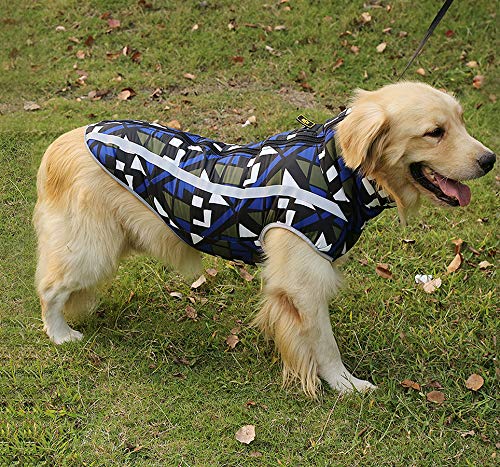 Idepet Chaqueta para perros, abrigos para perros cálidos Chaquetas para perros pequeñas, medianas y grandes Chaleco para nieve a prueba de viento Ropa para perros Traje con orificio para arnés