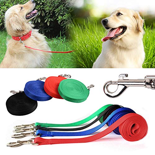 iNeego NEEGO Correas Básicas para Perros 10M Correa de Perro Obediente Cuerda Nylon Largo Mascota Perro Formación Correa de Entrenamiento Llevar (Rojo, 10M)