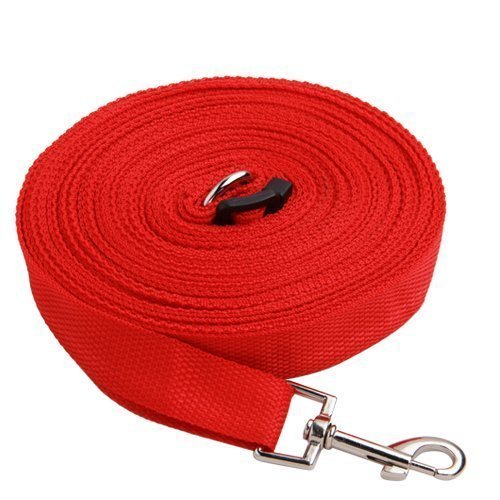 iNeego NEEGO Correas Básicas para Perros 10M Correa de Perro Obediente Cuerda Nylon Largo Mascota Perro Formación Correa de Entrenamiento Llevar (Rojo, 10M)