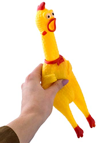 ISO TRADE Squeaky Chicken Rubber Chicken Dog Toy Portable Durable Diversión con Cuatro Patas 5191