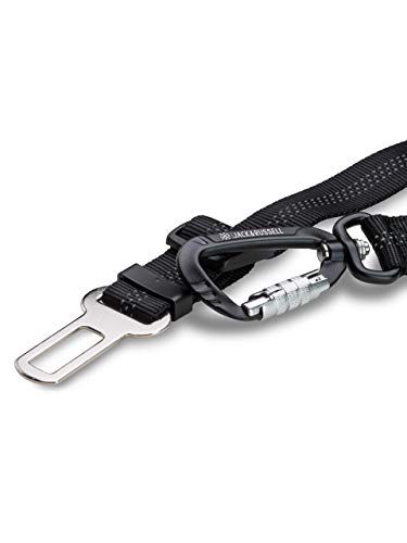 Jack & Russell Premium anschnallgurt Oskar Flexible – Auto Cinturón de Seguridad con Premium Rosca de mosquetón – Incluye Yute Bolsa