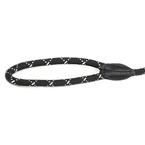 Julius K9 IDC String Leash Diam.12Mm X 1,2M Normal Carabiner-Black-Fluorescens, Negro, 1.2 cm