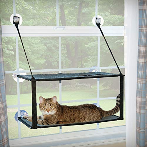 K&H PET PRODUCTS K&H Mascotas| Soporte EZ para Ventanas | Cama para Gatos de Dos Alturas Que se acopla en el umbral de la Ventana