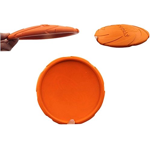 L-Peach Frisbee Disco de Vuelo de Silicona Suave Juguetes para Mascotas Perros en Agua Lago al Aire Libre Diámetro 7" / 18cm