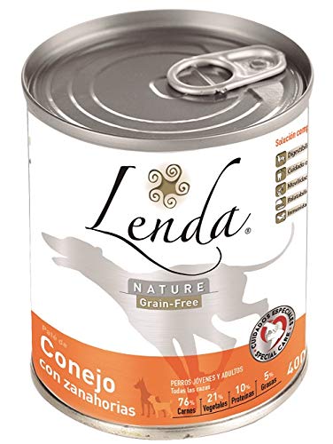 Lenda Nature Grain-Free, Comida húmeda para perros, Conejo con Zanahorias, 400 gr