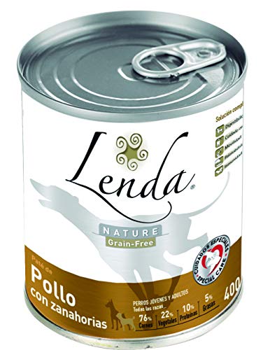 Lenda Nature Grain-Free, Comida húmeda para perros, Pollo con Zanahorias, 400 gr