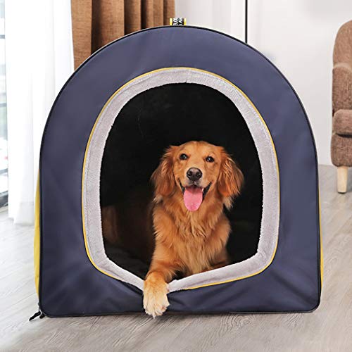 LTLJX Cama para Mascotas, Grande Perro Nido Perrito Cueva Casa Invierno Mantener Caliente Lavable Perrera Interior Estera Desmontable Perrera,B,XL92*67 * 73cm