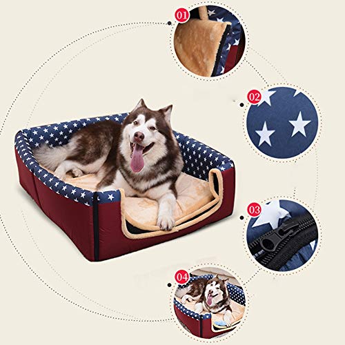 LVAB Cama para Mascotas Perro Grande Casa De Perro Invierno Mantener Caliente Lavable Cuatro Estaciones Perrera Interior Casa De Perro 6 Colores Tamaño 6 Opcional (Color : C, Tamaño : XL)