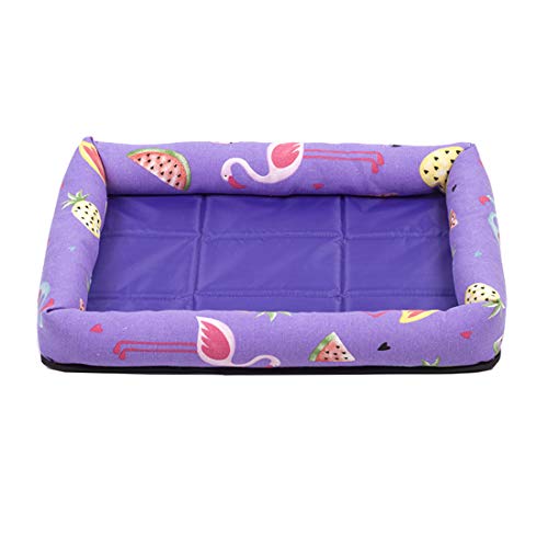 LWKBE Cama de Mascotas Linda Dormir Camas acogedoras, Durable Impermeable Cama de Perro, Transpirable Cama de Mascotas colchón ortopédico Perro sofá-algodón orgánico,Purple