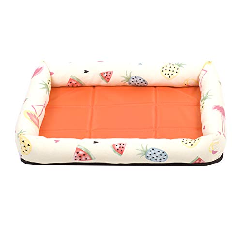 LWKBE Cama de Mascotas Linda Dormir Camas acogedoras, Durable Impermeable Cama de Perro, Transpirable Cama de Mascotas colchón ortopédico Perro sofá-algodón orgánico,Yellow