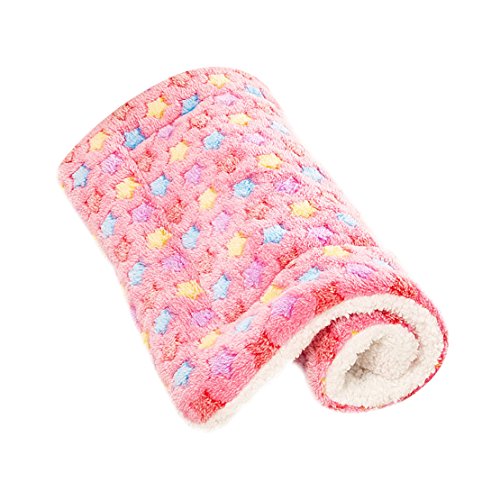 Mantas para Perros Gato Cama Fundas Lavable Calentar S M L XL (XL:100*75 CM, rosado)