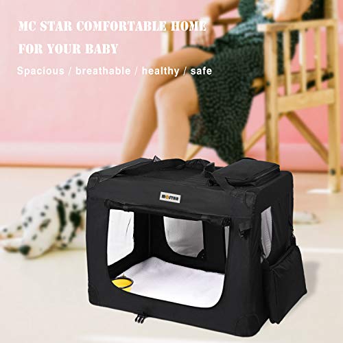 MC Star Transportin para Perros Gatos Mascotas Plegable Portátil Impermeable Tela Oxford Portador Bolsa de Transporte para Coche Viaje, XL 82 x 58cm Negro