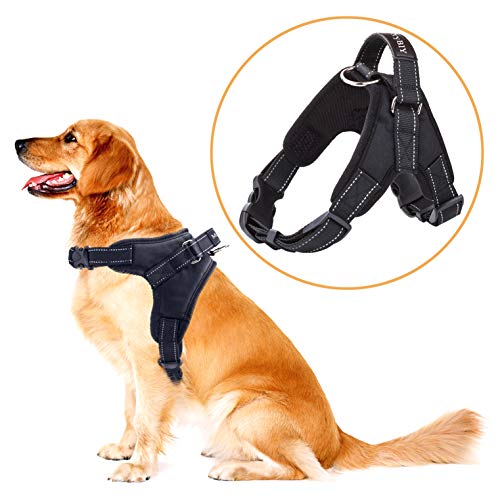 MerryBIY Arnés del Animal Doméstico Pet Harness Perro Collar Chaleco para Mascotas en el Pecho Correas con la Manija Accesorio Cuerda Lo Mejor para Pasear(Negro, XL)