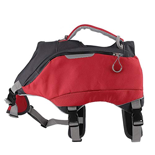 Mochila para Mascotas, Entrenamiento al Aire Libre Duradero 2 en 1 Alforjas Paquetes de Viaje para Perros medianos y Grandes(L)