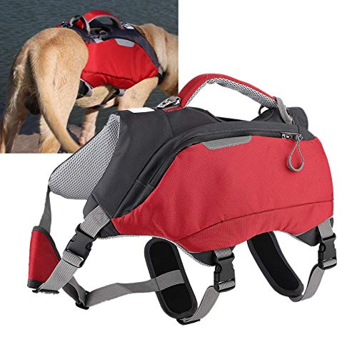 Mochila para Mascotas, Entrenamiento al Aire Libre Duradero 2 en 1 Alforjas Paquetes de Viaje para Perros medianos y Grandes(L)