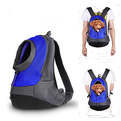 Mochila transportadora de mascotas, transpirable, con doble asa para hombros, para gatos y perros, para viajes, bicicleta, senderismo, compras.