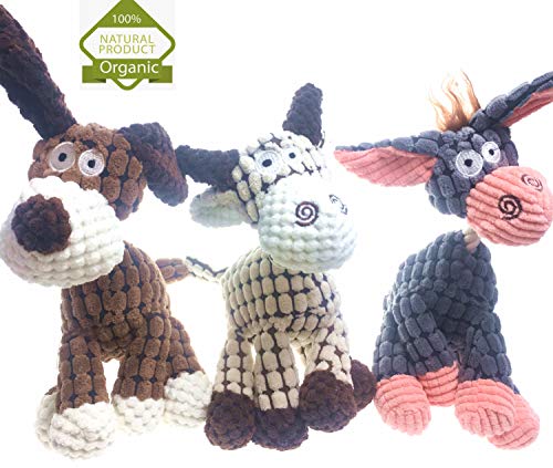 MonsterKill Juguetes para Masticar Cachorros/Juguete de Dentición Perro Chirriante/Juguete para Mascotas para Cachorros Pequeños, 3 en 1