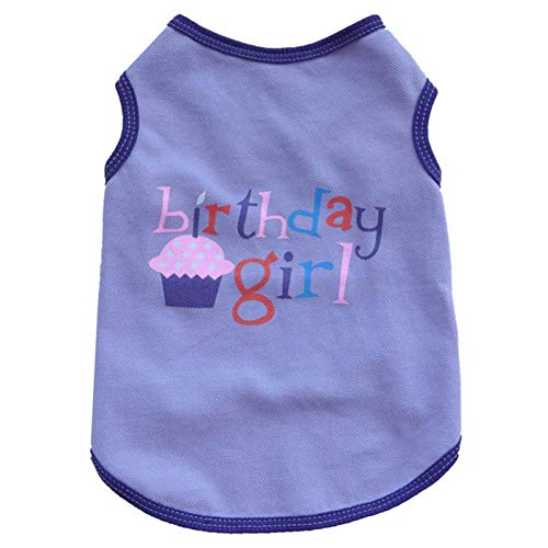 NA Nuevo Hot Cotton Print Happy Birthday Dog Stripe Summer Vest Ropa para Mascotas Ropa para Perros/Camisa Envío de la Gota Nuevo