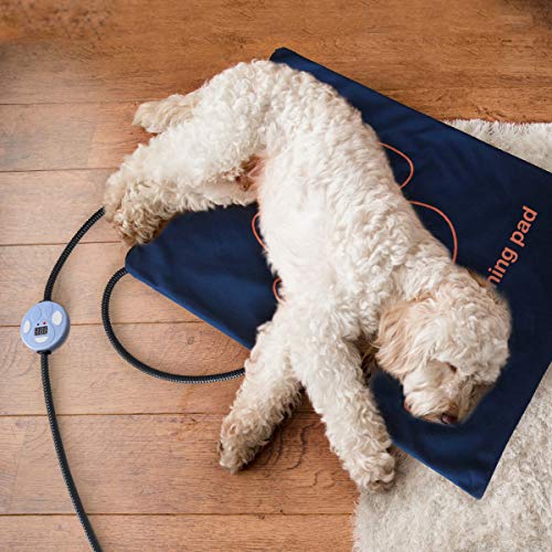 namsan de calentador calefactables Pet Mat – Low Voltage Seguridad Indoor perro gato mascotas de cama de calefacción eléctrica Manta con gratuita protectora para Pet 19,8 * 19,8 pulgadas, Azul