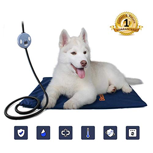 namsan de calentador calefactables Pet Mat – Low Voltage Seguridad Indoor perro gato mascotas de cama de calefacción eléctrica Manta con gratuita protectora para Pet 19,8 * 19,8 pulgadas, Azul