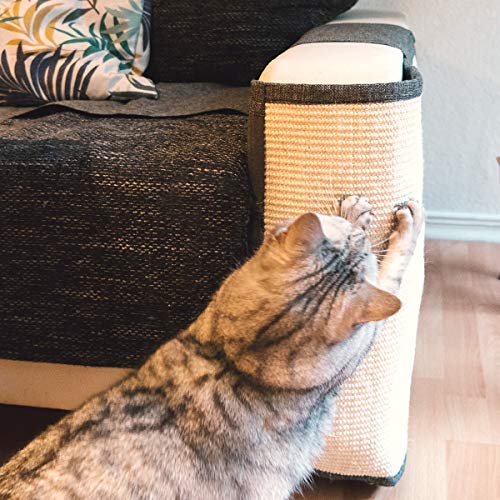 Navaris rascador para Gatos - Protector para Esquina de sofá o sillón - Afilador de uñas de sisal para Mascotas - para el Lado Izquierdo del Mueble