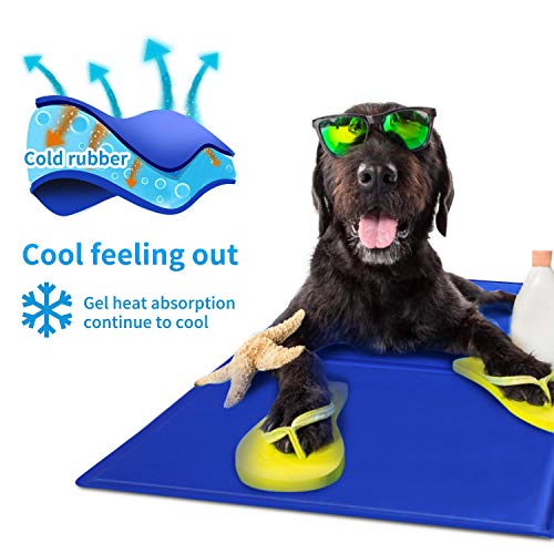 Nobleza - Alfombrilla refrescante para Mascotas Grandes. Auto refrigerante No tóxico. Ideal para para Perros, Gatos en Verano. 50 * 40 cm, Color Azul, S