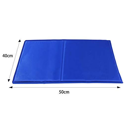 Nobleza - Alfombrilla refrescante para Mascotas Grandes. Auto refrigerante No tóxico. Ideal para para Perros, Gatos en Verano. 50 * 40 cm, Color Azul, S