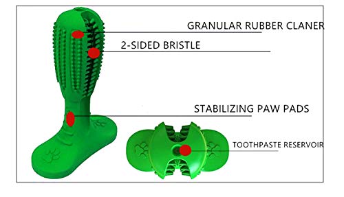 NUFOKG Cepillo de Dientes para Perro, Juguete para Masticar Agresivo, Duradero, de Goma, con cerdas de Limpieza Dental, para Perros pequeños, medianos y Grandes