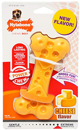 Nylabone Golosina Extreme con Sabor a Queso Juguete masticable para la higiene Dental de los Perros | Sabor a Queso | Mediano | para Perros de hasta 16 kg