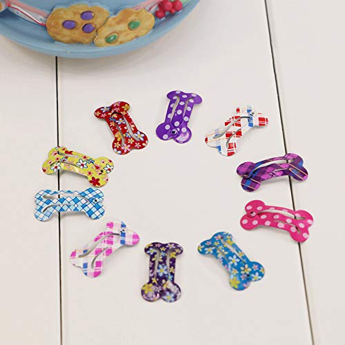 Ogquaton 10 UNIDS Mini Forma de Hueso de Perro Pinza de Pelo Mascota Creativa Horquilla Encantadora Accesorios para el Cabello Tocado para Cachorro de Color Al Azar