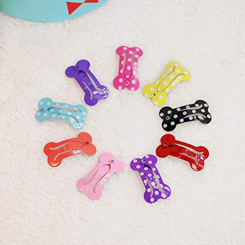 Ogquaton 10 UNIDS Mini Forma de Hueso de Perro Pinza de Pelo Mascota Creativa Horquilla Encantadora Accesorios para el Cabello Tocado para Cachorro de Color Al Azar