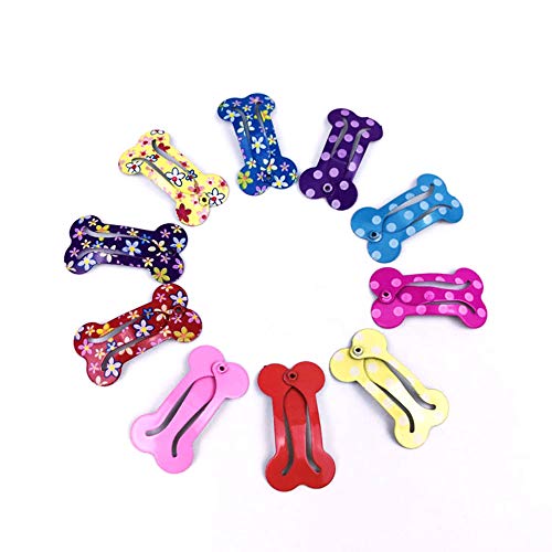 Ogquaton 10 UNIDS Mini Forma de Hueso de Perro Pinza de Pelo Mascota Creativa Horquilla Encantadora Accesorios para el Cabello Tocado para Cachorro de Color Al Azar