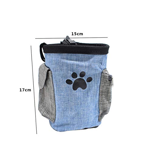 Osuter 2PCS Bolsa para Adiestramiento para Perros Impermeable Bolsa para Golosinas Perro Ajustable Dispensador de Bolsa Caca Incorporada para Interior y Exterior